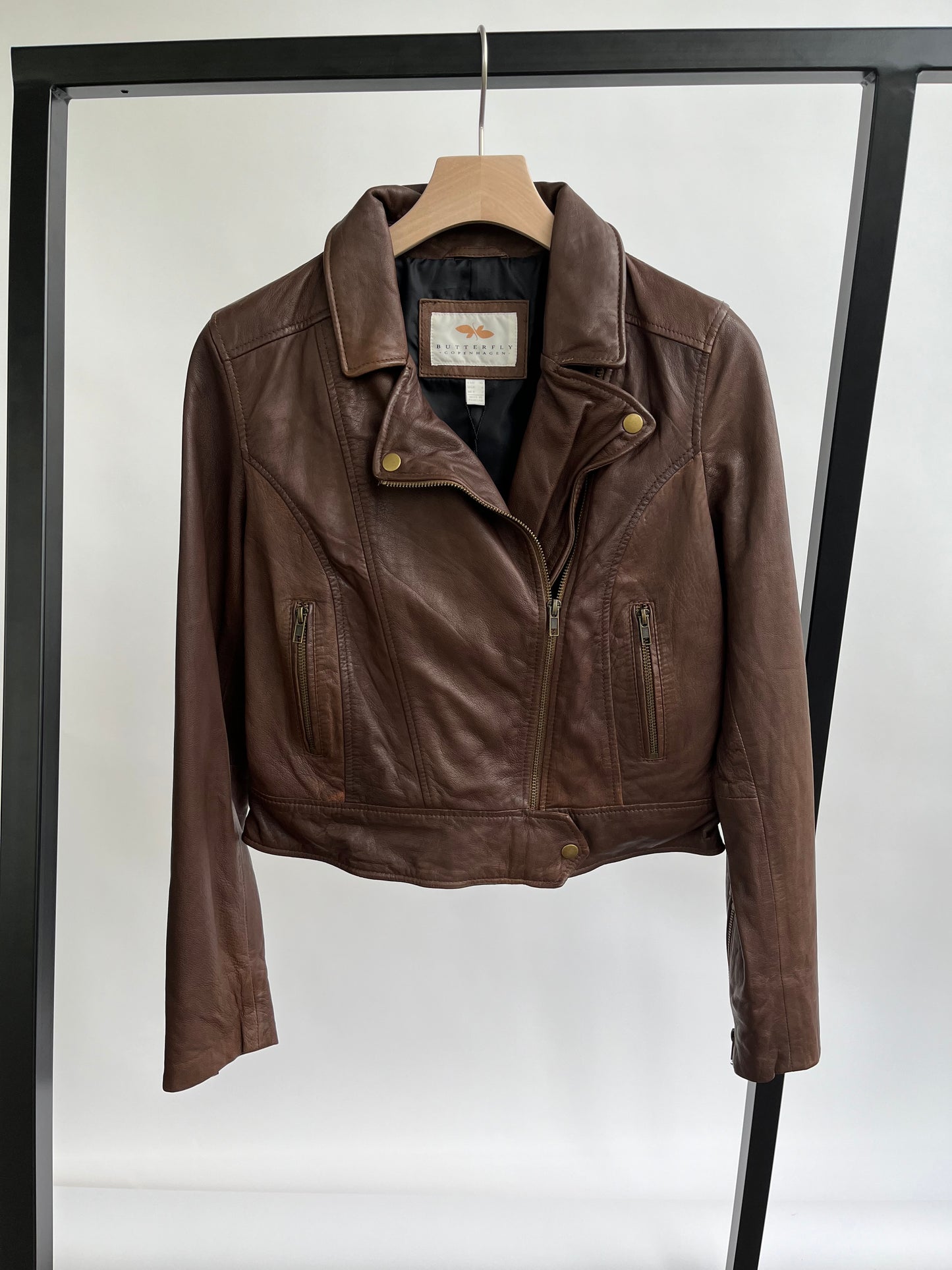 Stocklots Kort biker jakke Jakker Brun