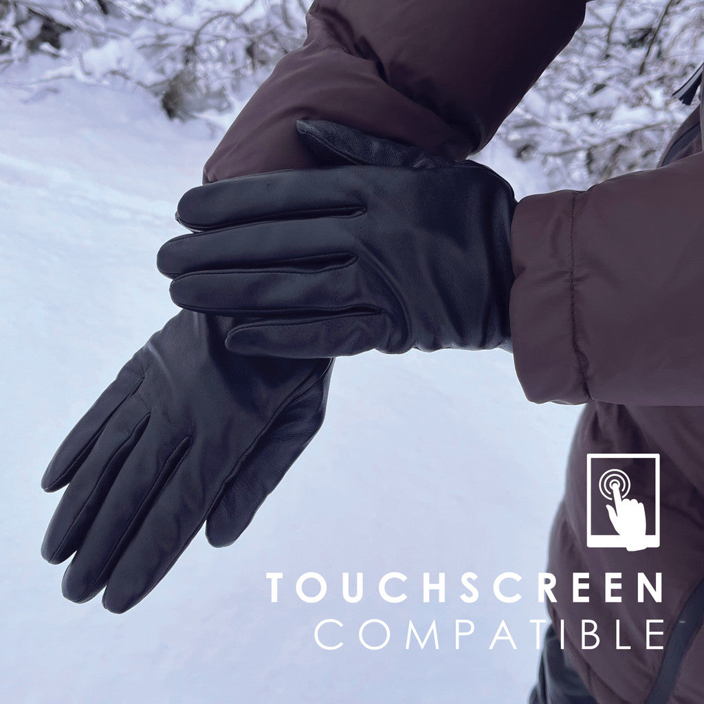 Orchid Skindhandsker med touch Handsker Sort