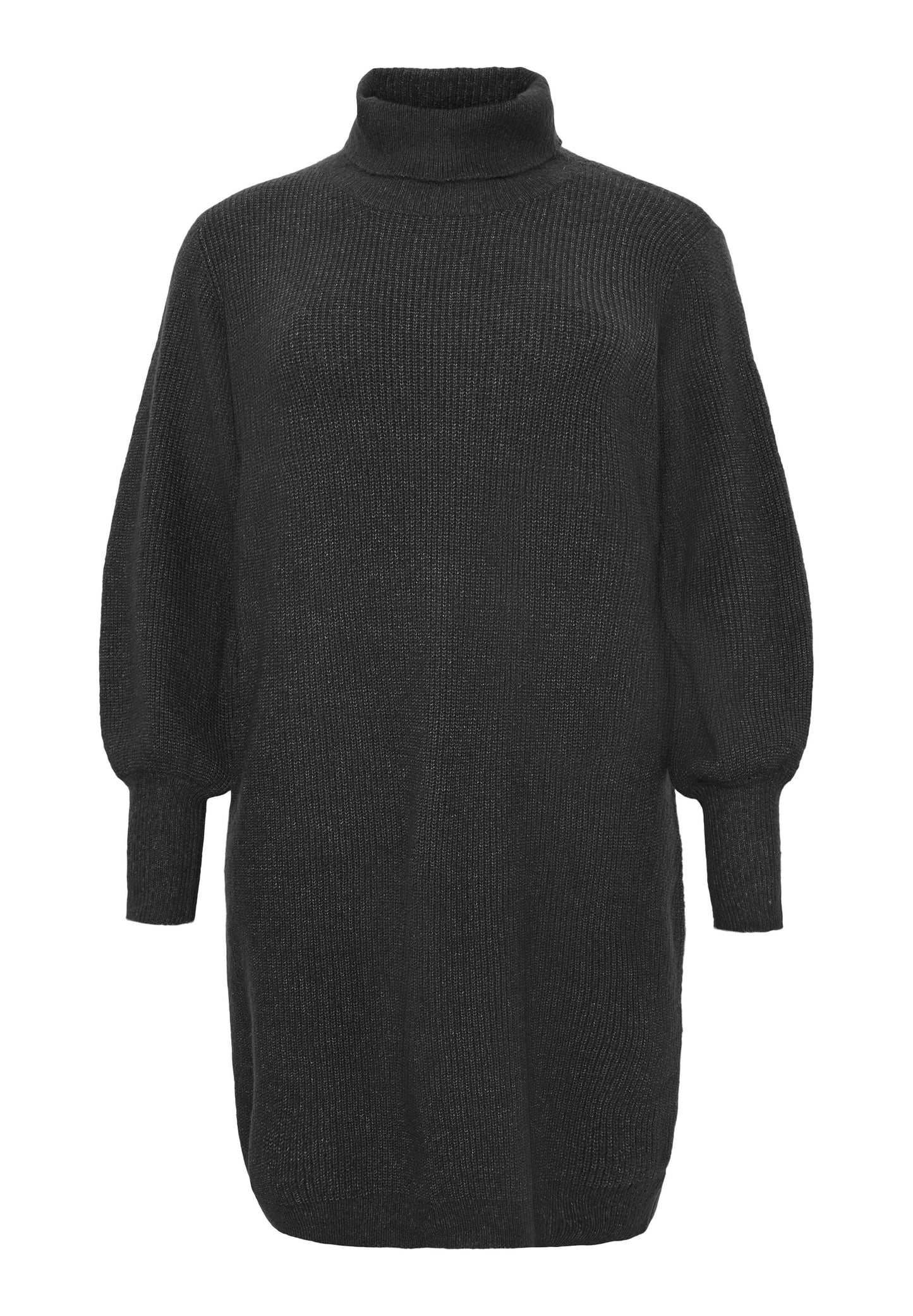 NO. 1 BY OX Strikkjole med rullekrave Kjoler Sort