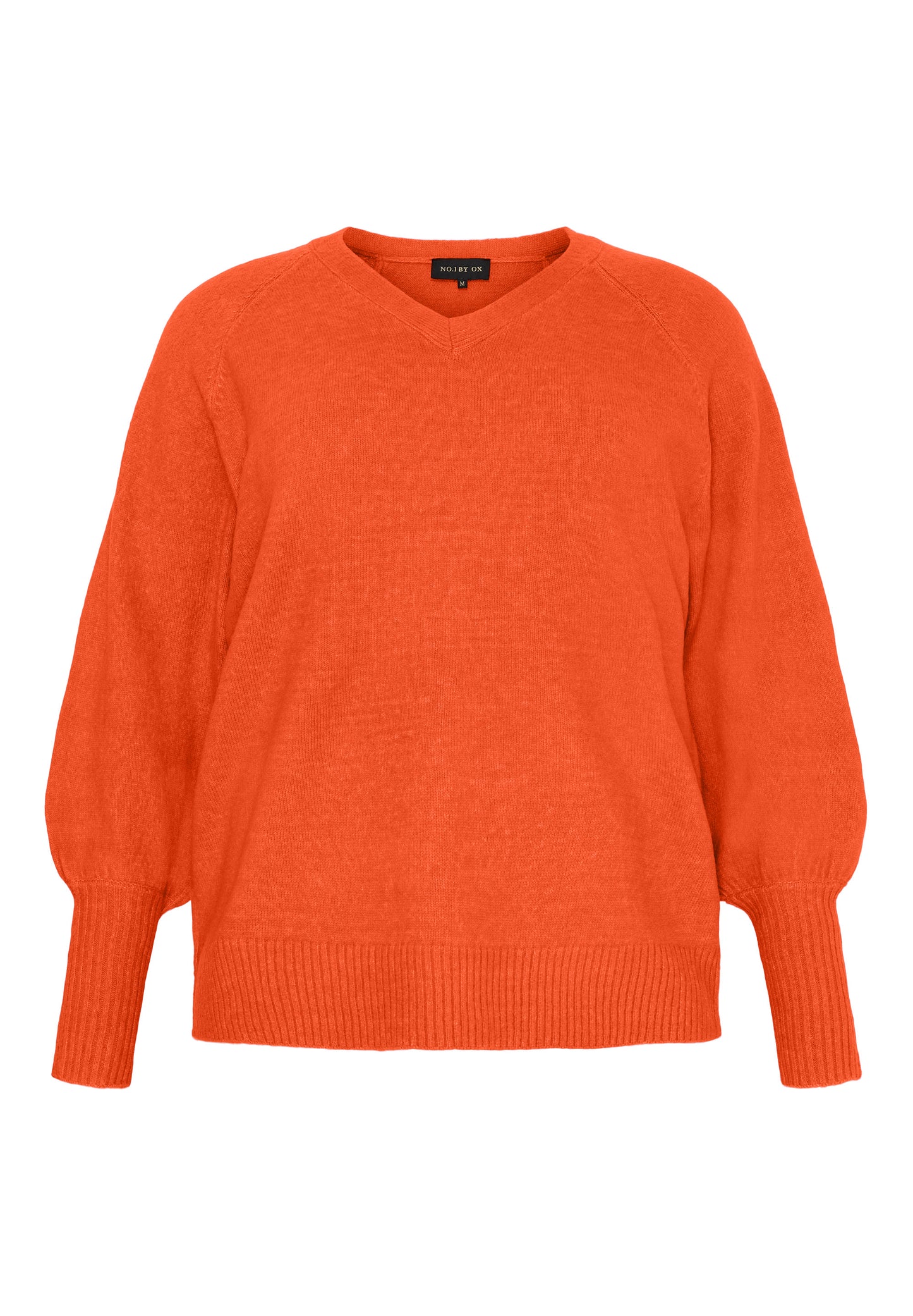 NO. 1 BY OX Striktrøje med V-udskæring Sweaters Flower Orange