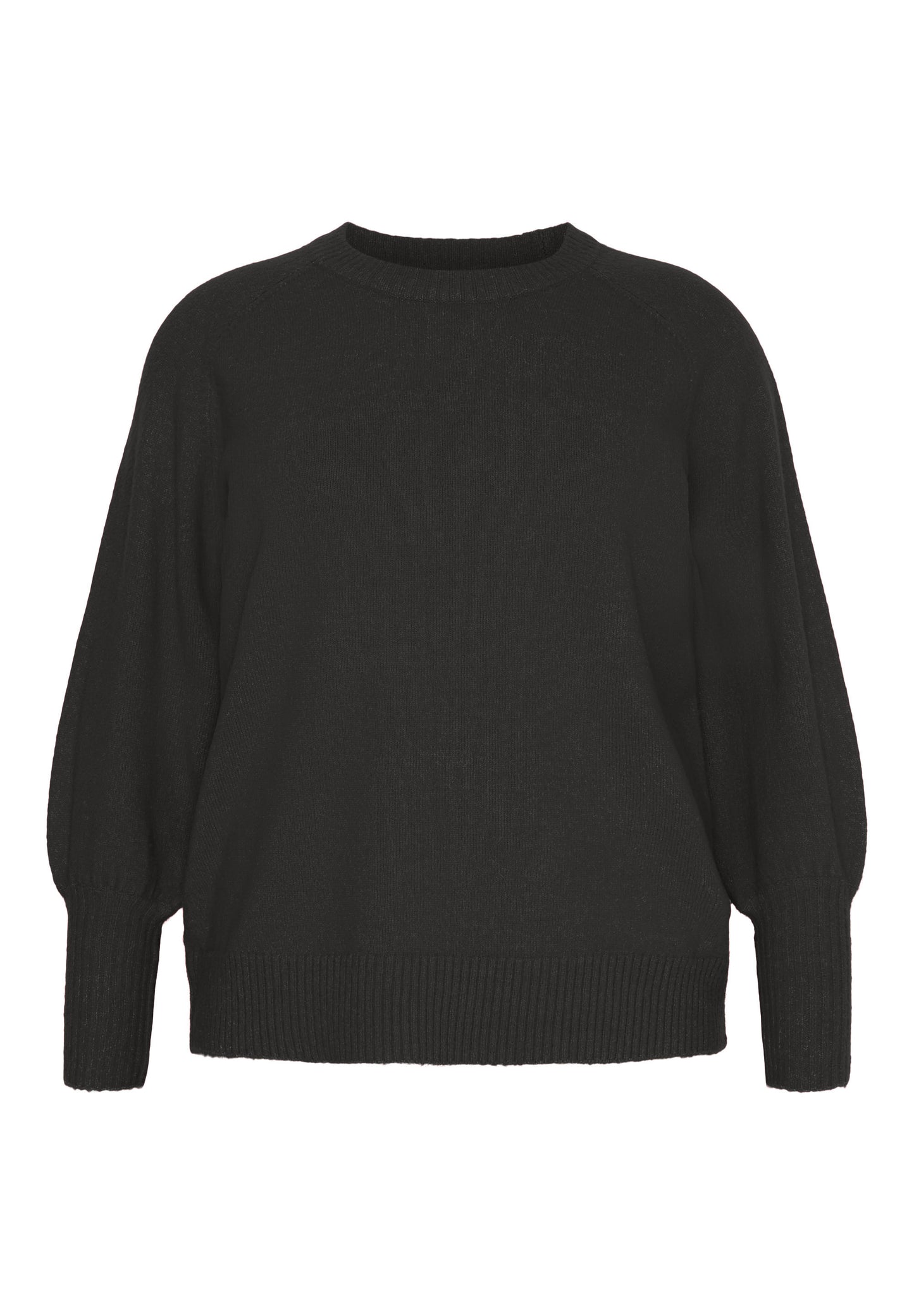 NO. 1 BY OX Striktrøje med ballonærmer Sweaters Sort