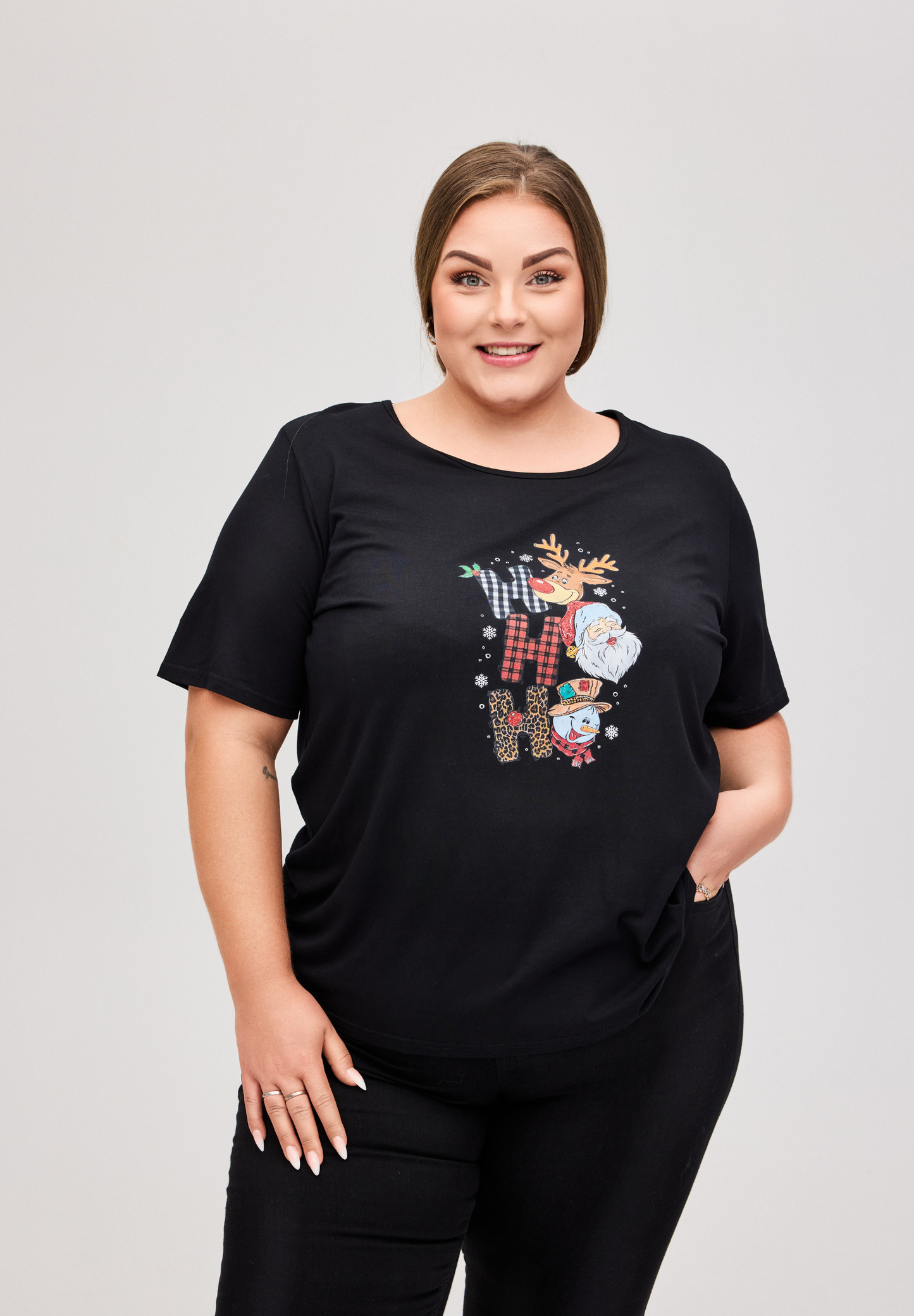 NO. 1 BY OX T-shirt med julemotiv T-shirts Sort