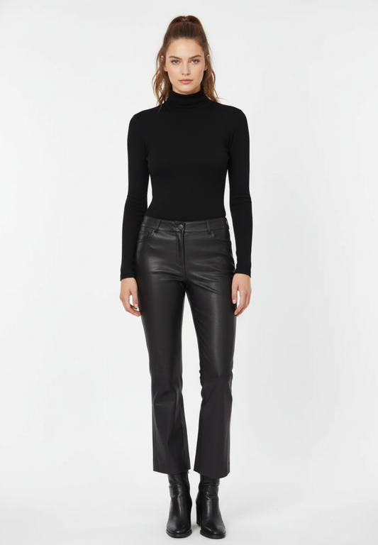 Stocklots 7/8 bootcut skindbukser Leggings Sort