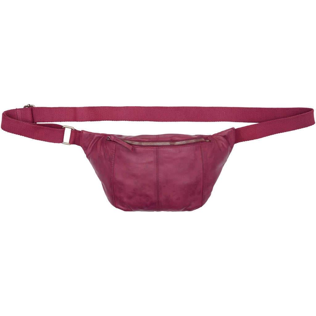 Orchid Bæltetaske i læder med canvas rem Tasker Mauve w. Silver acc.