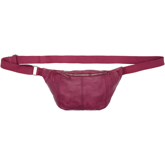 Orchid Bæltetaske i læder med canvas rem Tasker Mauve w. Silver acc.