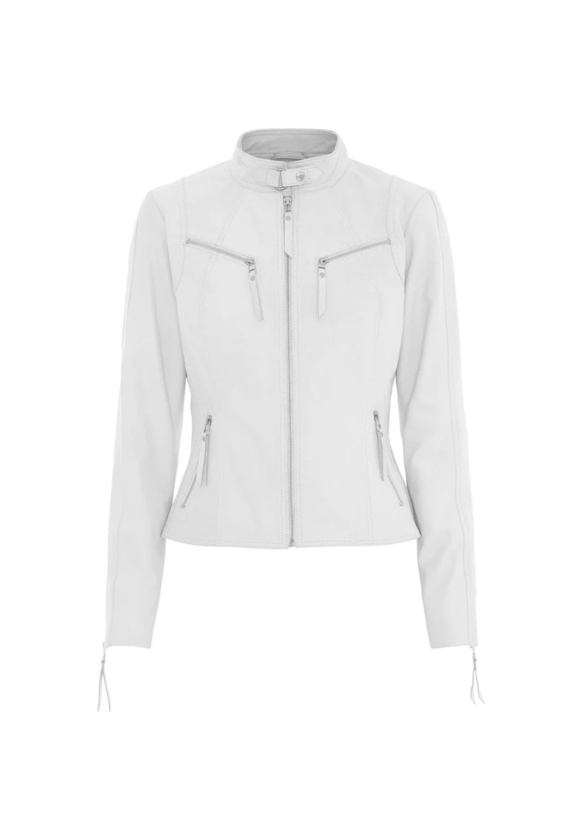 Stocklots Bikerjakke i læder Jakker Hvid