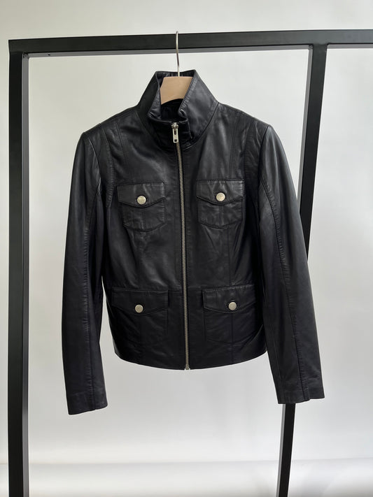 Stocklots Bikerjakke i læder fra BTFCPH Jakker Sort