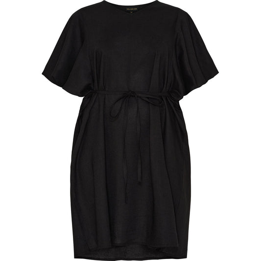 NO. 1 BY OX Elegant bomuldskjole med bindebånd Kjoler Sort