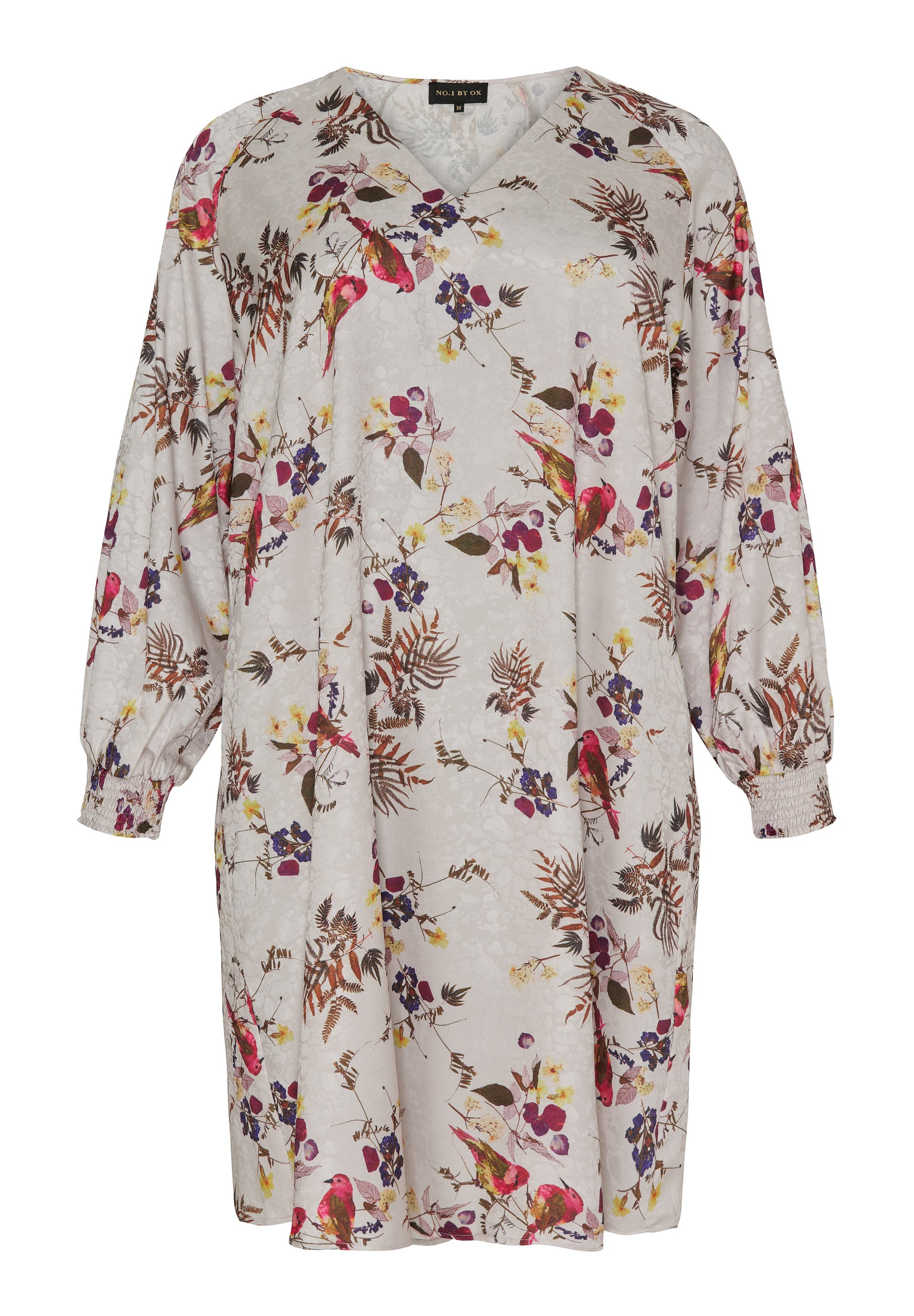 NO. 1 BY OX Elegant og feminin kjole med print Kjoler Off White w Autumn coloured Flowers