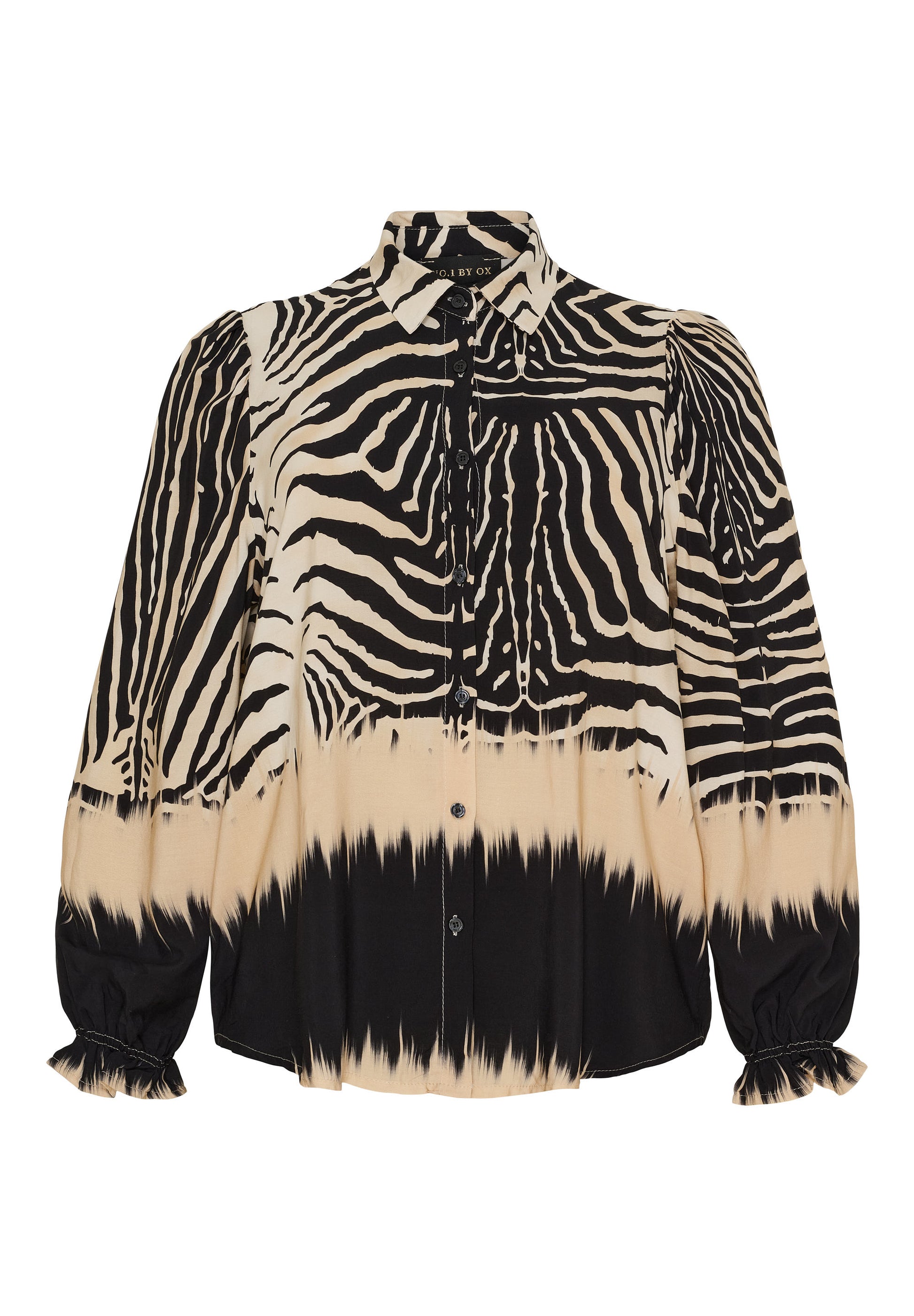 NO. 1 BY OX Elegant skjorte med feminine detaljer Bluser Grå