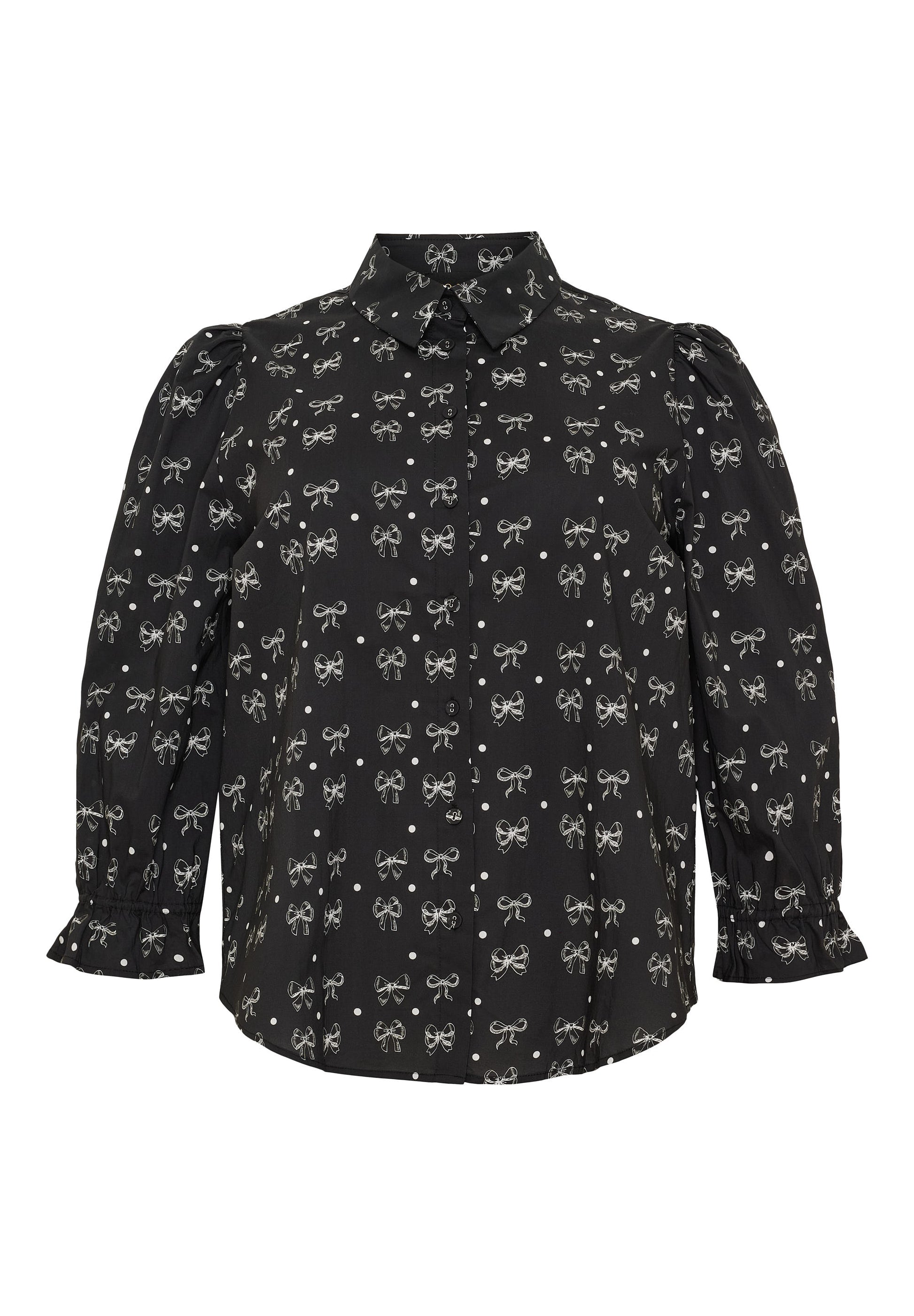NO. 1 BY OX Elegant skjorte med sløjfer Skjorter Black w White bows