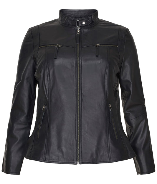 NO. 1 BY OX Klassisk læderjakke (Str. 48 - 56) Jakker Sort