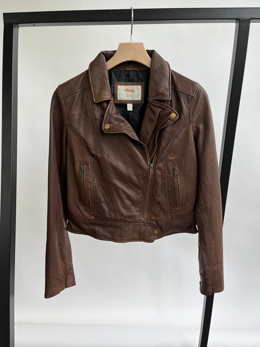 Stocklots Kort biker jakke Jakker Brun