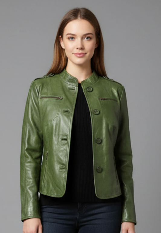 Furst Læderjakke Jakker Grøn