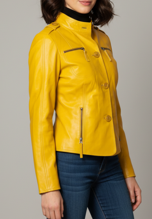 Furst Læderjakke Jakker Gul