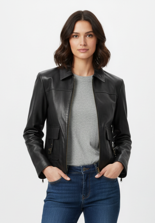 Stocklots Læderjakke Jakker Sort