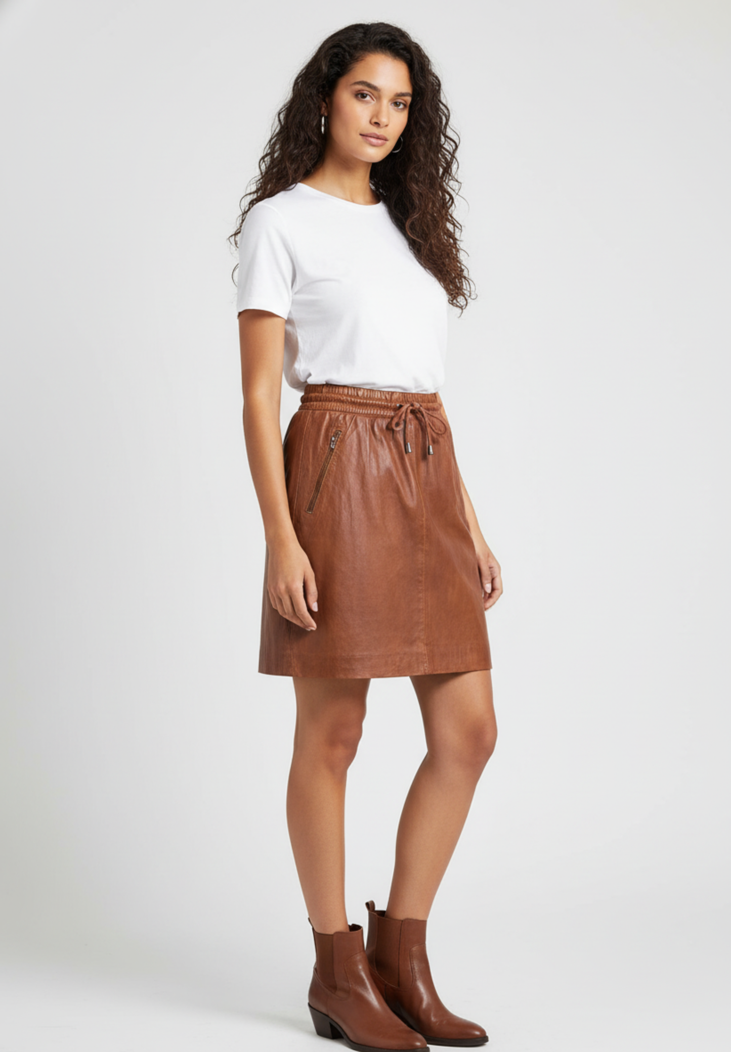 Stocklots Lædernederdel med snøre fra BTFCPH Nederdele Brun