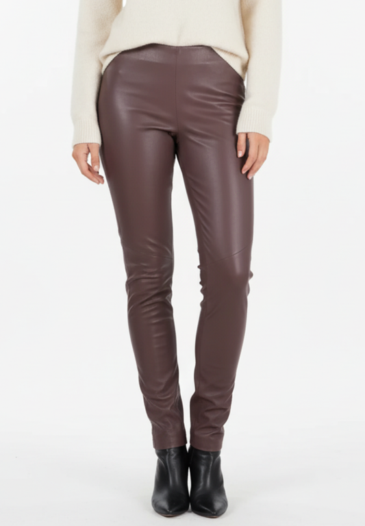 Stocklots Leggings i læder Leggings Brun