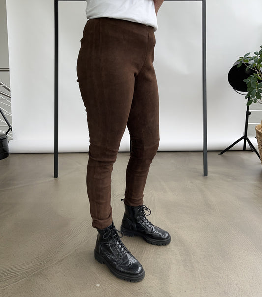 Stocklots Leggings i ruskind Leggings Brun