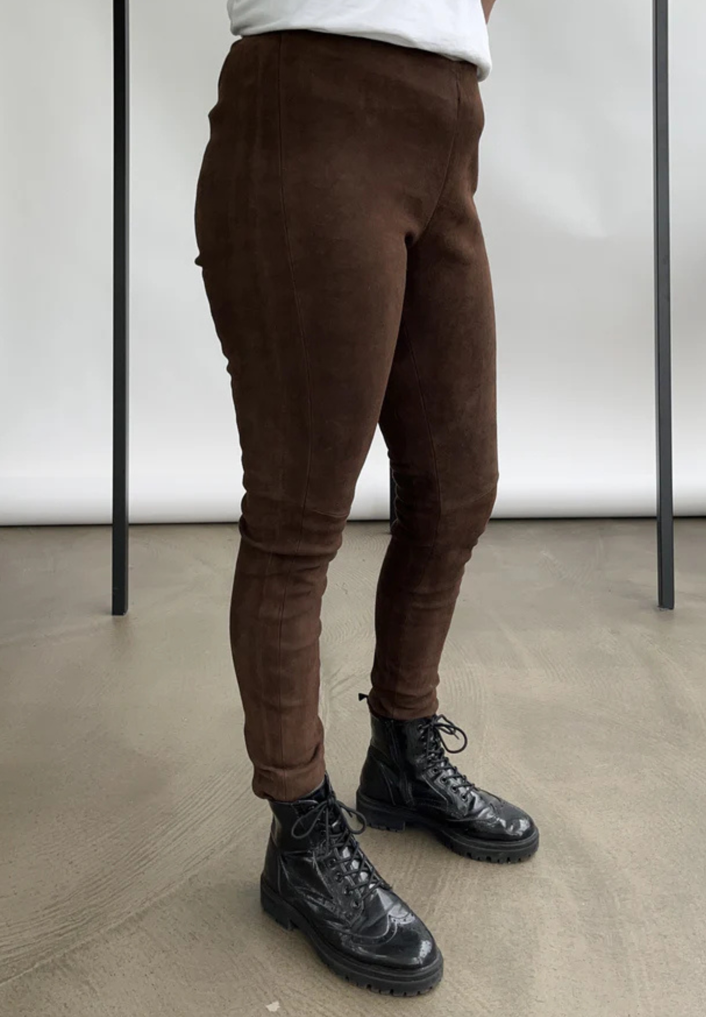 Stocklots Leggings i ruskind Leggings Brun