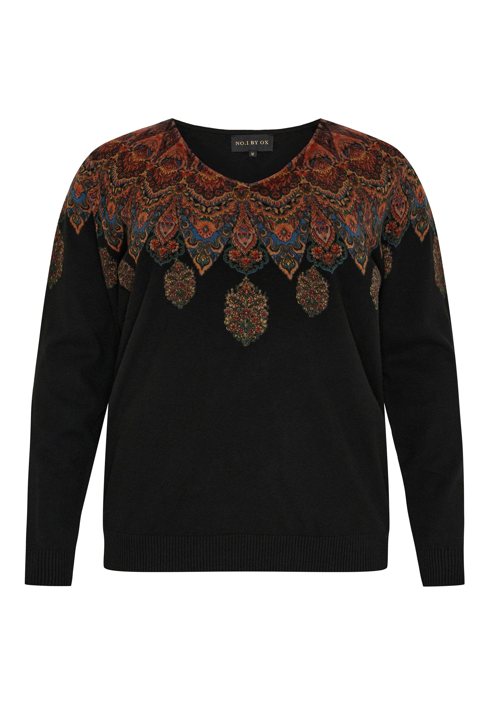 NO. 1 BY OX Pullover med mønster Sweaters Sort