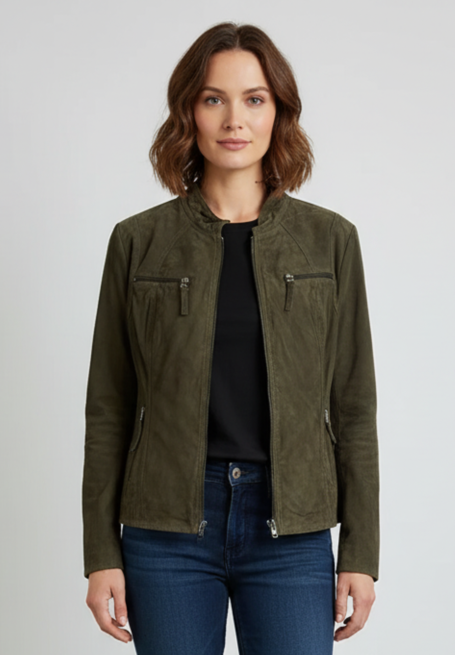 Stocklots Ruskindsjakke Jakker Grøn