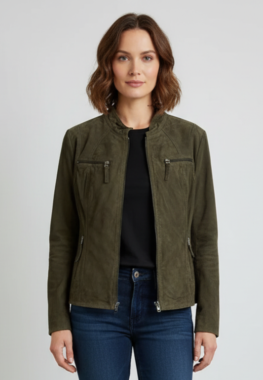 Stocklots Ruskindsjakke Jakker Grøn