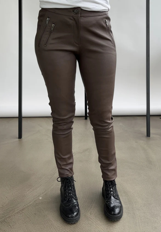 Stocklots Skindbuks Leggings Brun