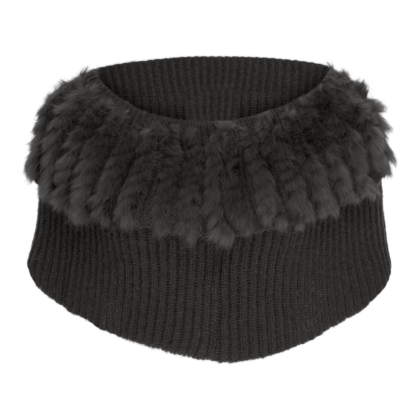 Furst Strikkede sjælevarmer med kanin  Grå