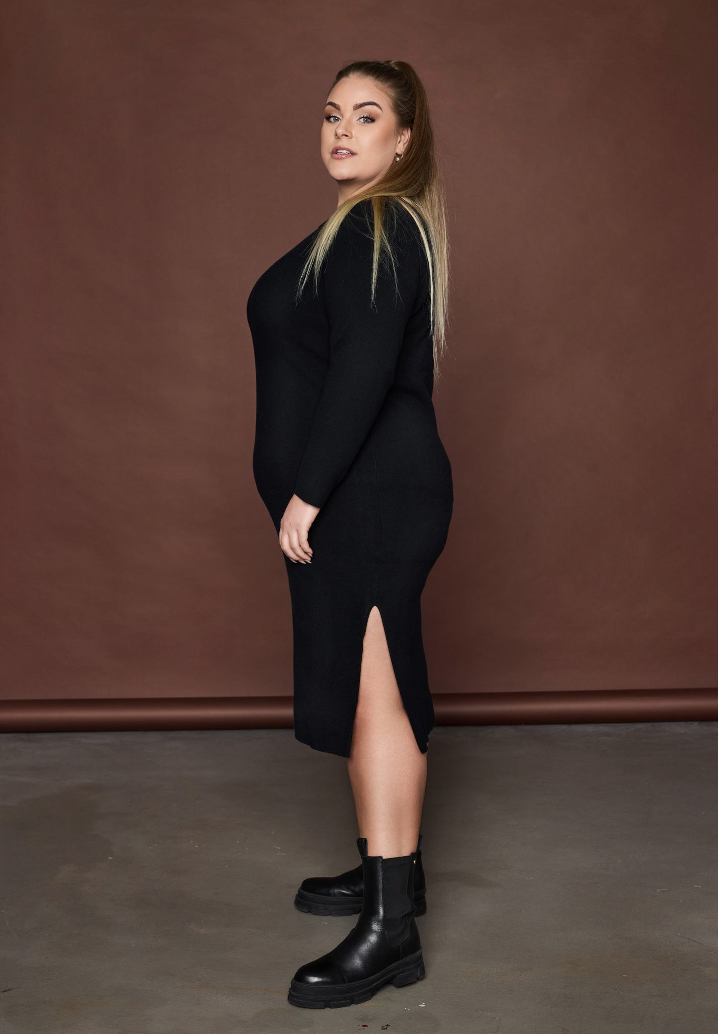 NO. 1 BY OX Strikket kjole Kjoler Sort