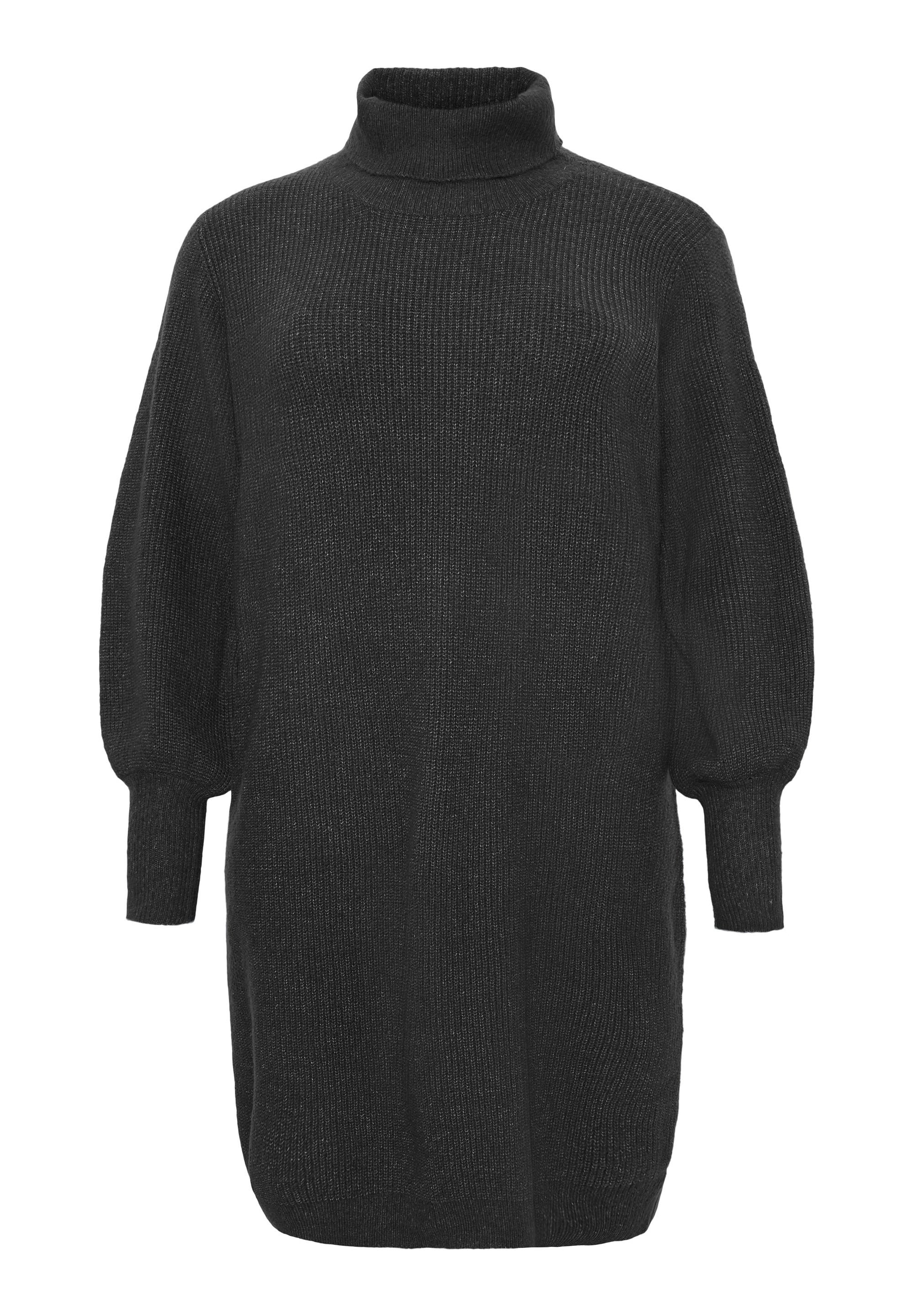 NO. 1 BY OX Strikkjole med rullekrave Kjoler Sort