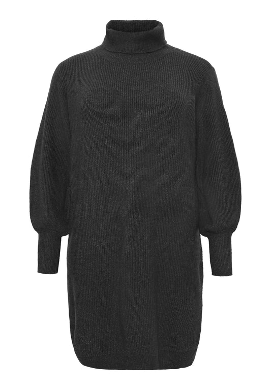 NO. 1 BY OX Strikkjole med rullekrave Kjoler Sort