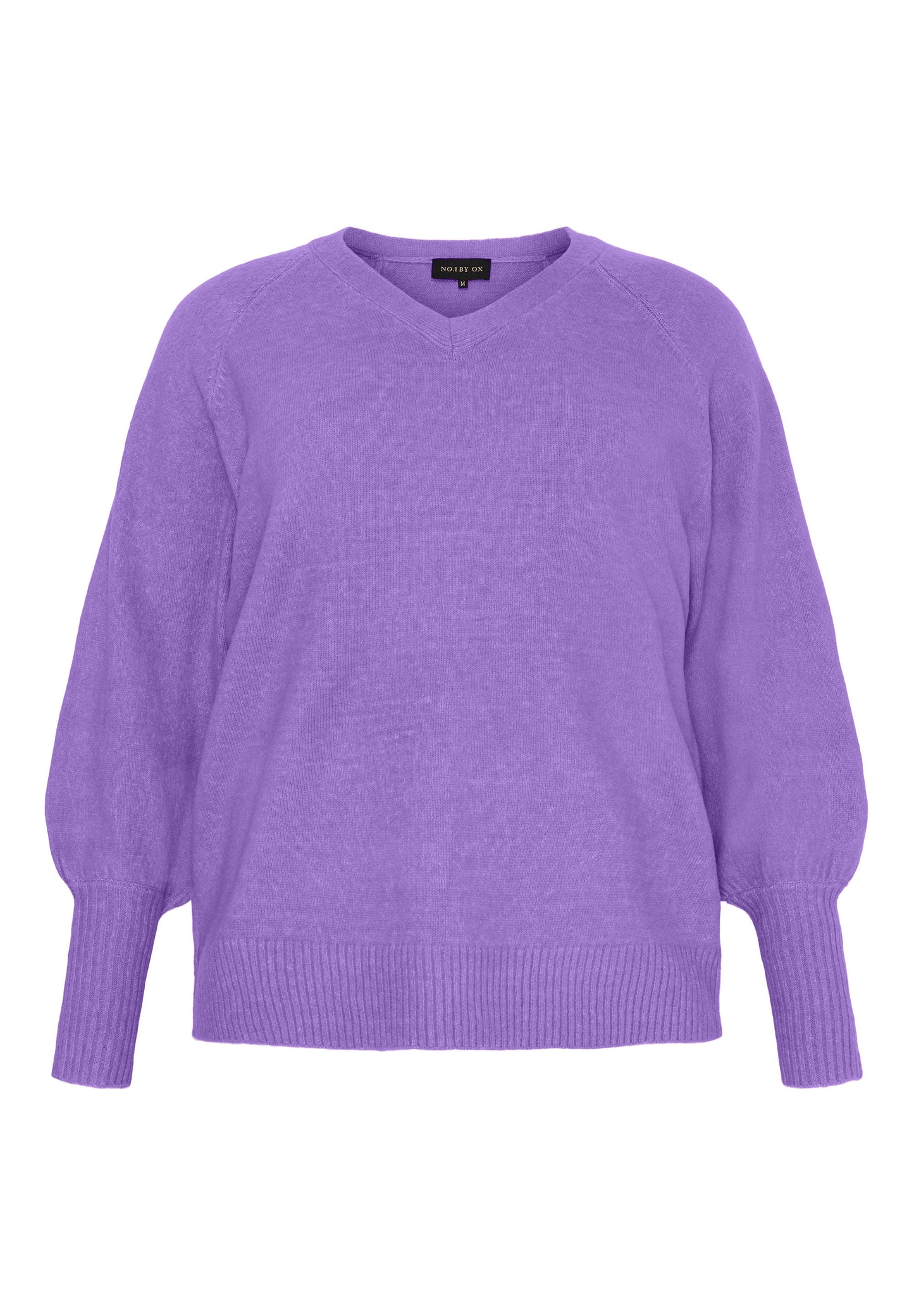 NO. 1 BY OX Striktrøje med V-udskæring Sweaters Paisley Purple