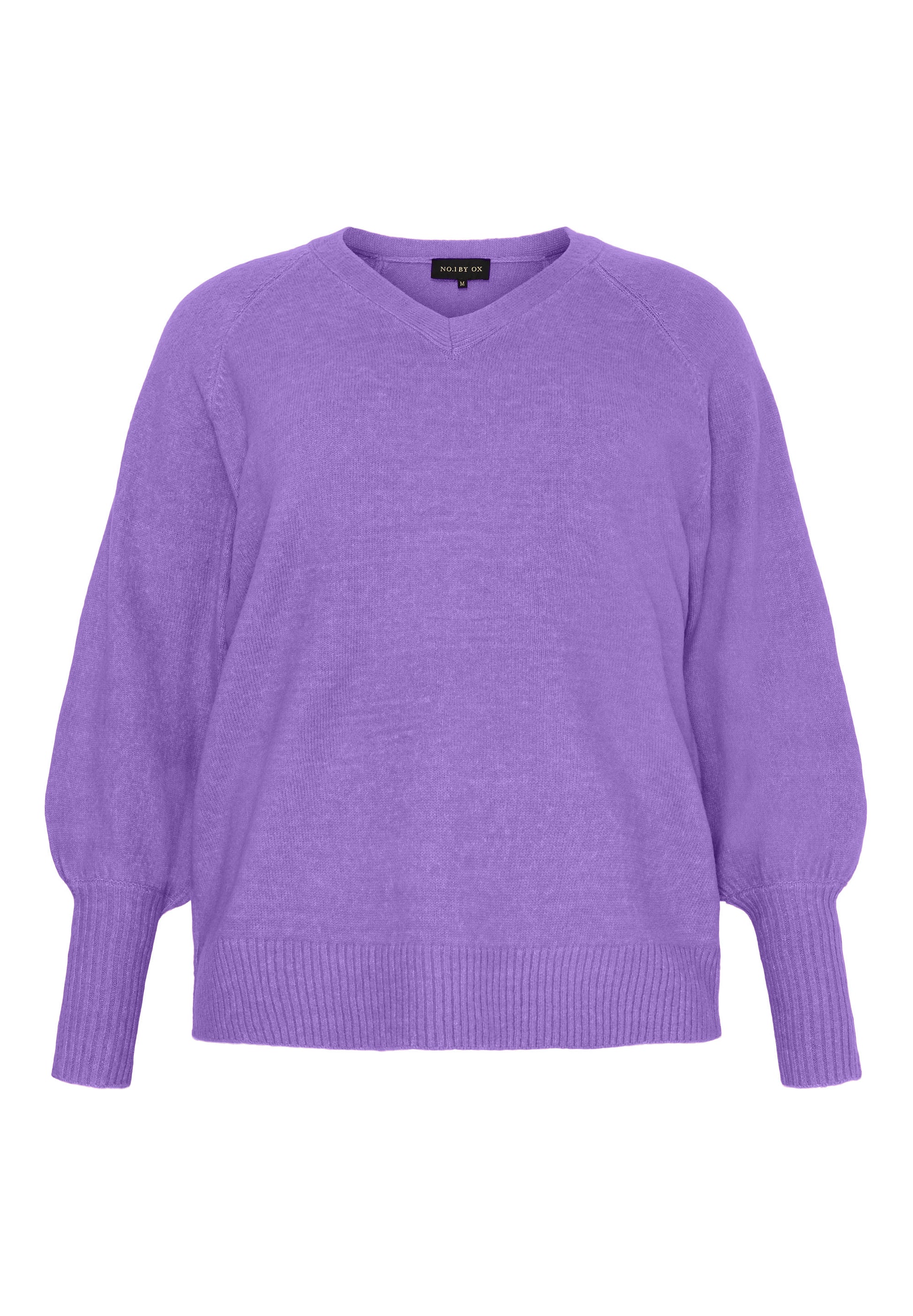 NO. 1 BY OX Striktrøje med V-udskæring Sweaters Paisley Purple