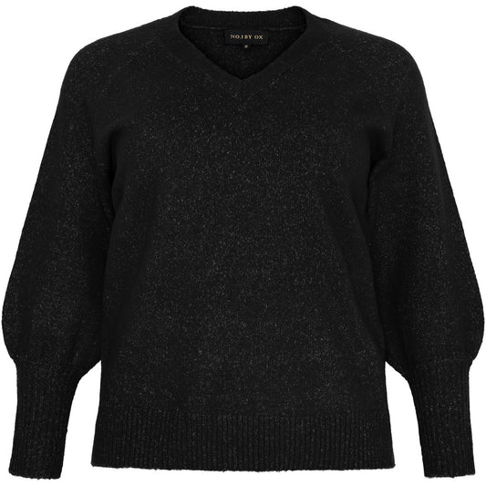 NO. 1 BY OX Striktrøje med V-udskæring Sweaters Sort