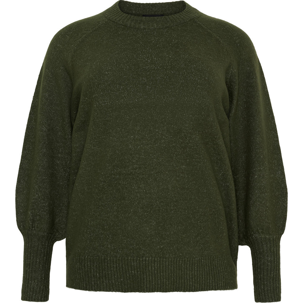 NO. 1 BY OX Striktrøje med ballonærmer Sweaters Grøn