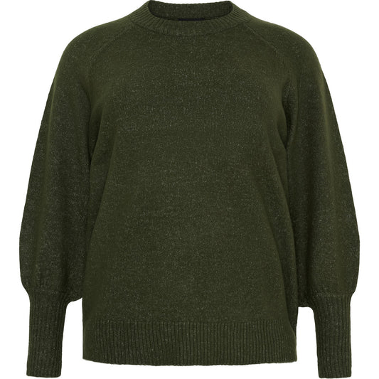 NO. 1 BY OX Striktrøje med ballonærmer Sweaters Grøn