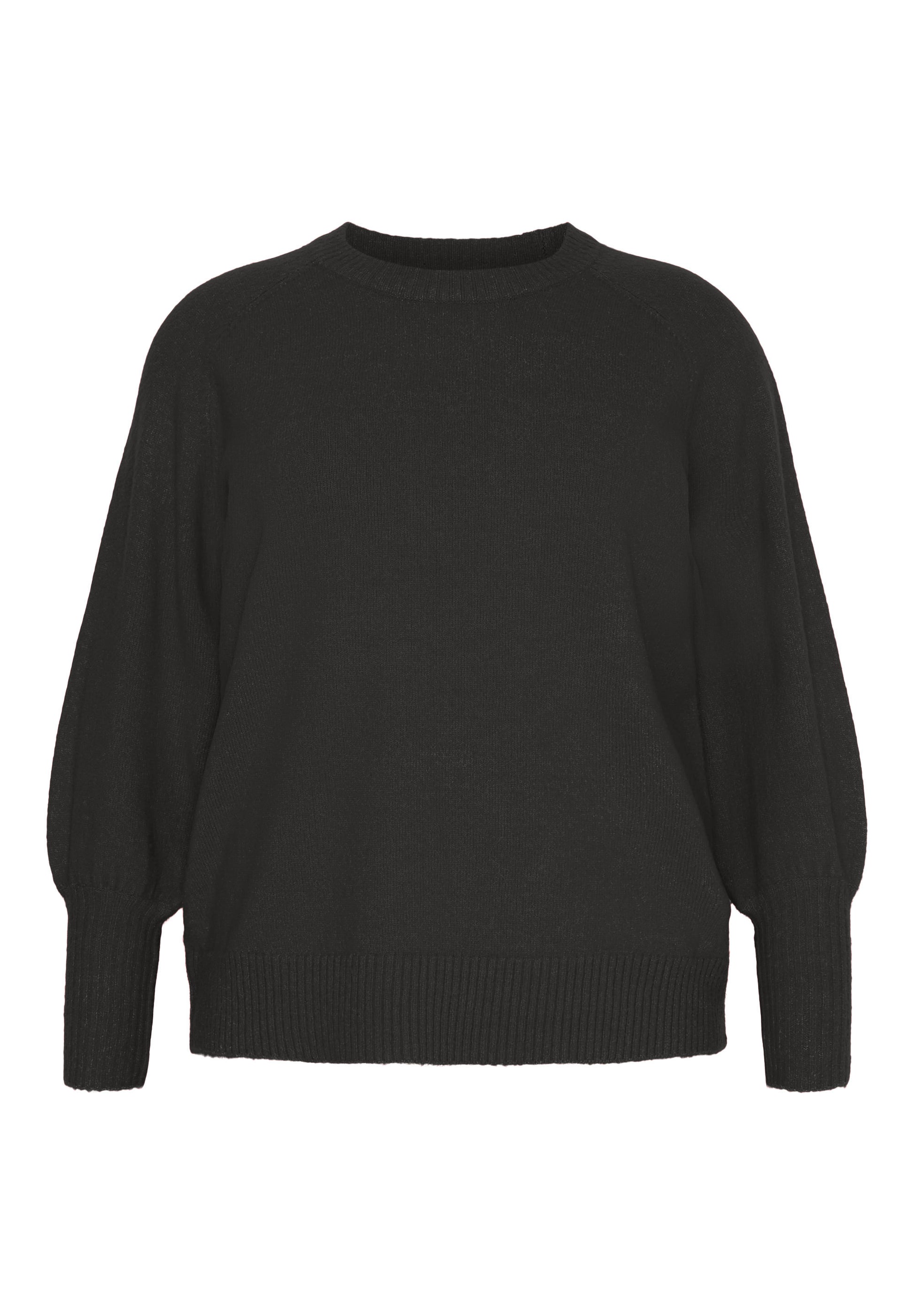 NO. 1 BY OX Striktrøje med ballonærmer Sweaters Sort