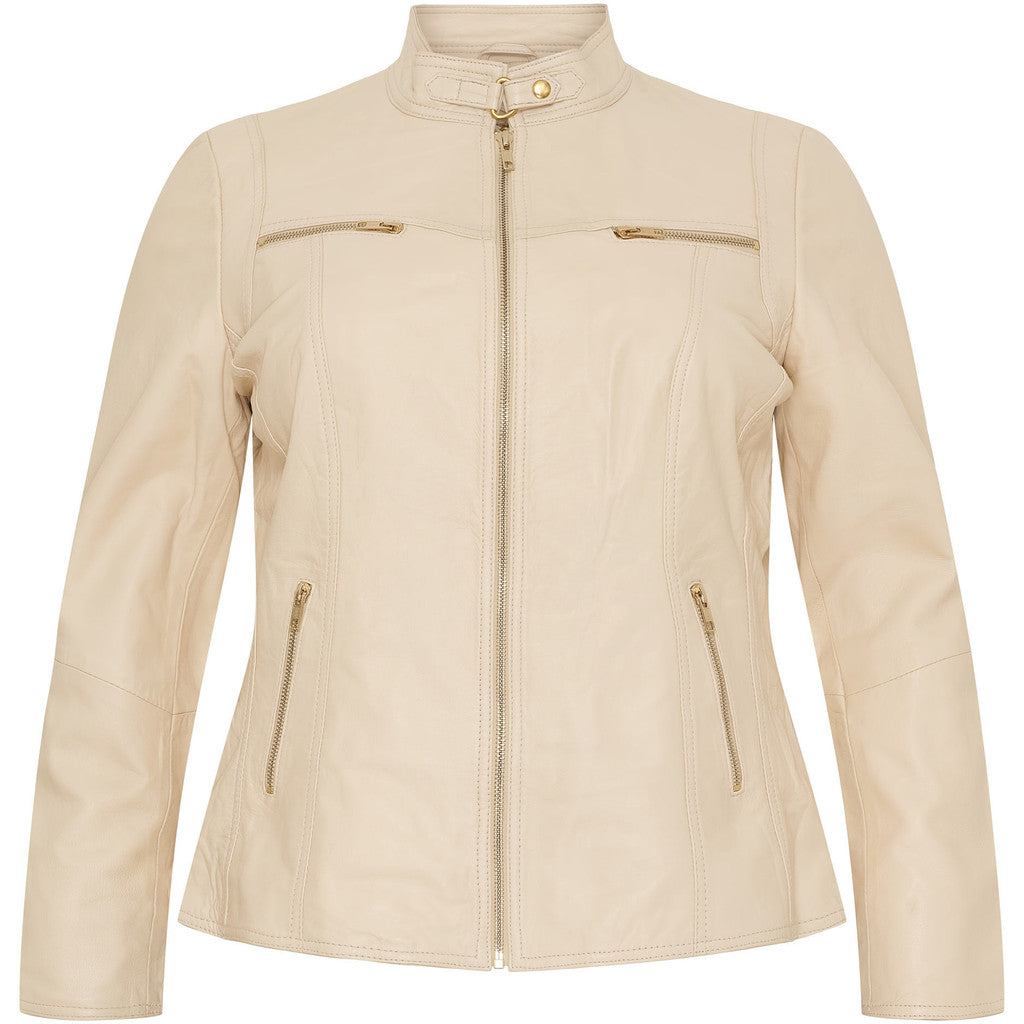 NO. 1 BY OX klassisk læderjakke (Str. 36 - 46) Jakker Ivory w. Light Gold acc.