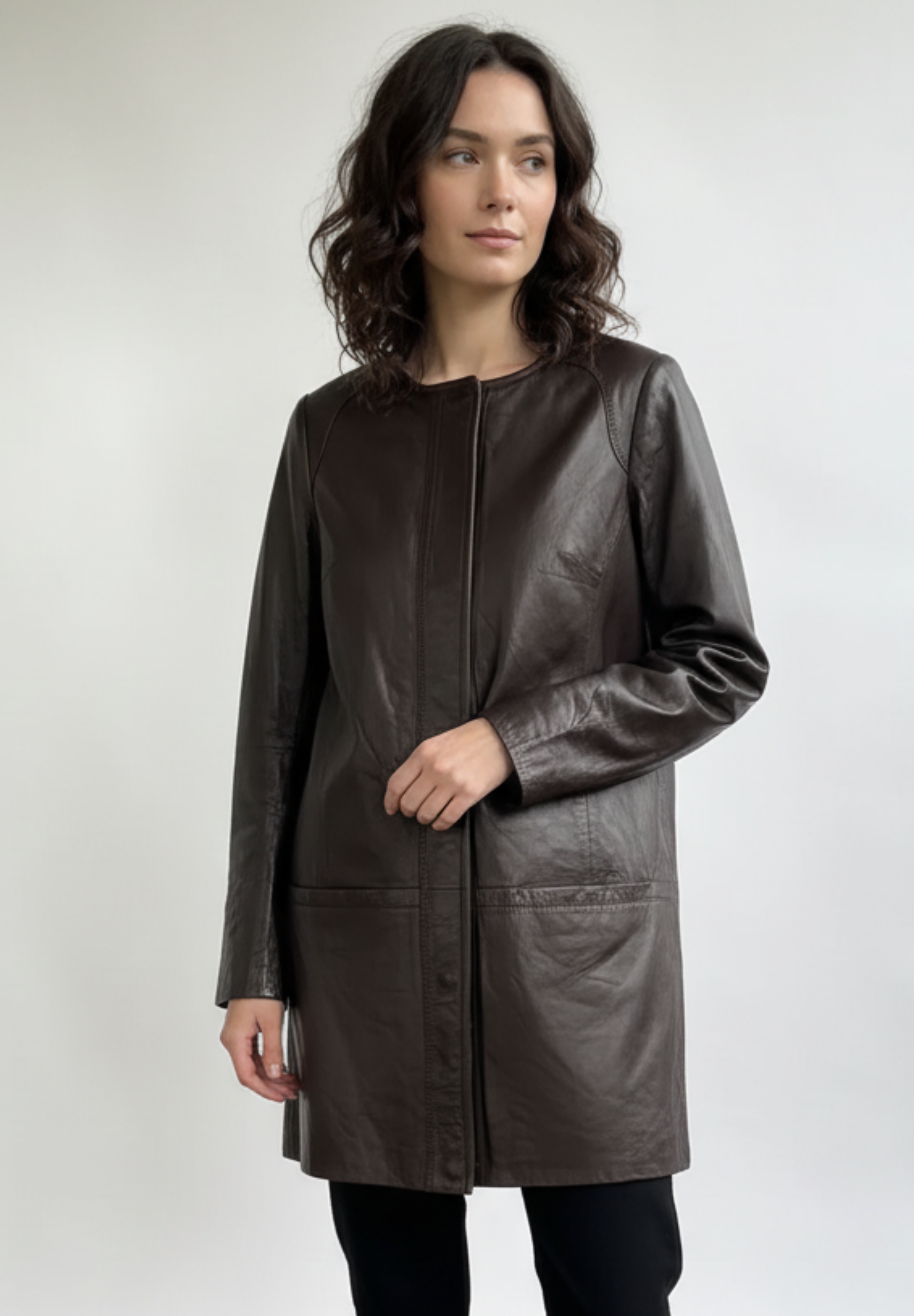 Stocklots læderfrakke Frakker Brun