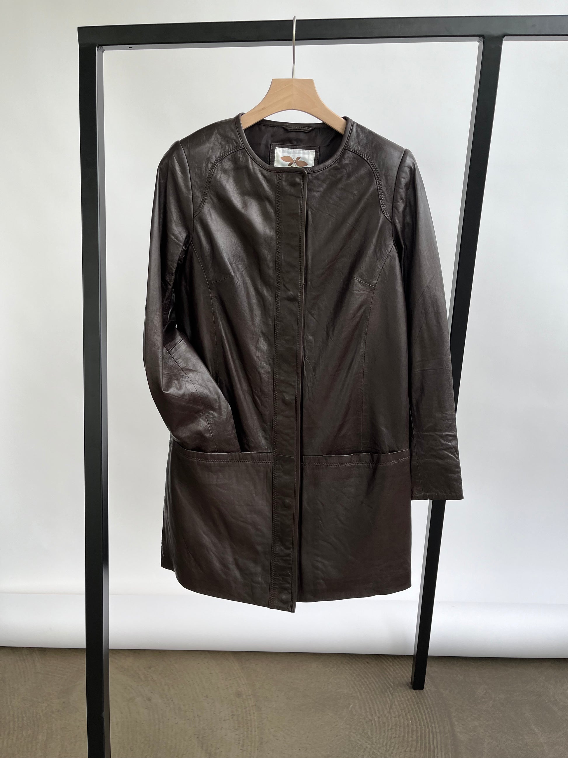 Stocklots læderfrakke Frakker Brun