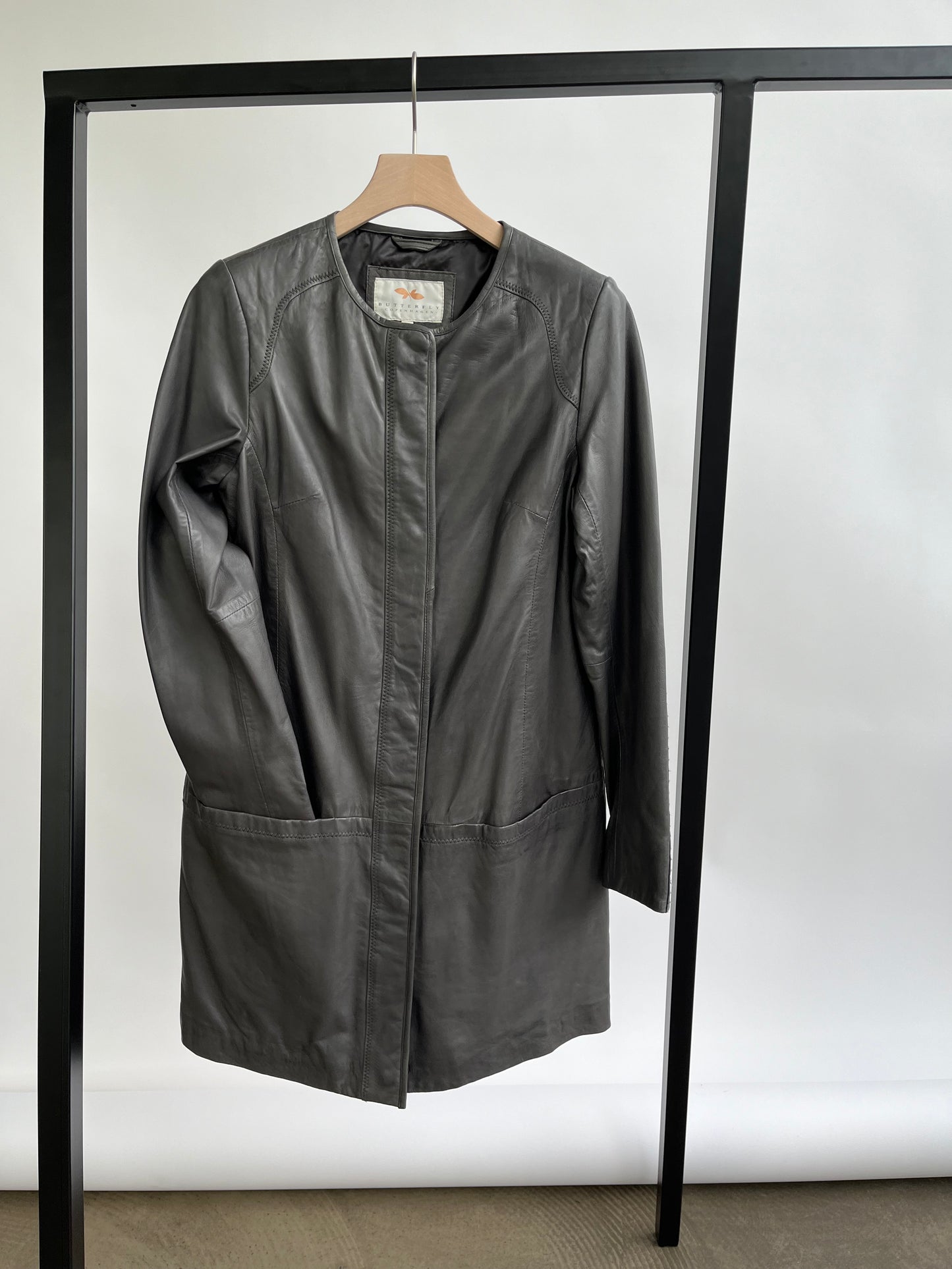 Stocklots læderfrakke Frakker Grå