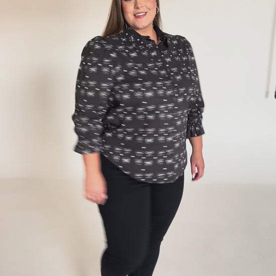 NO. 1 BY OX Elegant skjorte med sløjfer Skjorter Black w White bows