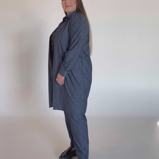 NO. 1 BY OX Lang skjorte i bomuld Skjorter Blå