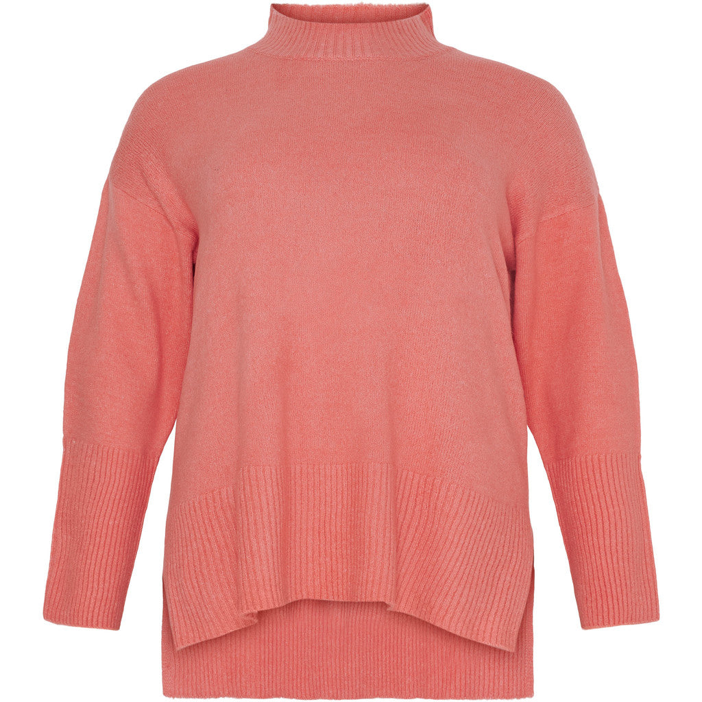 NO. 1 BY OX striktrøje med ribkant i hals Sweaters Mermalade Rose