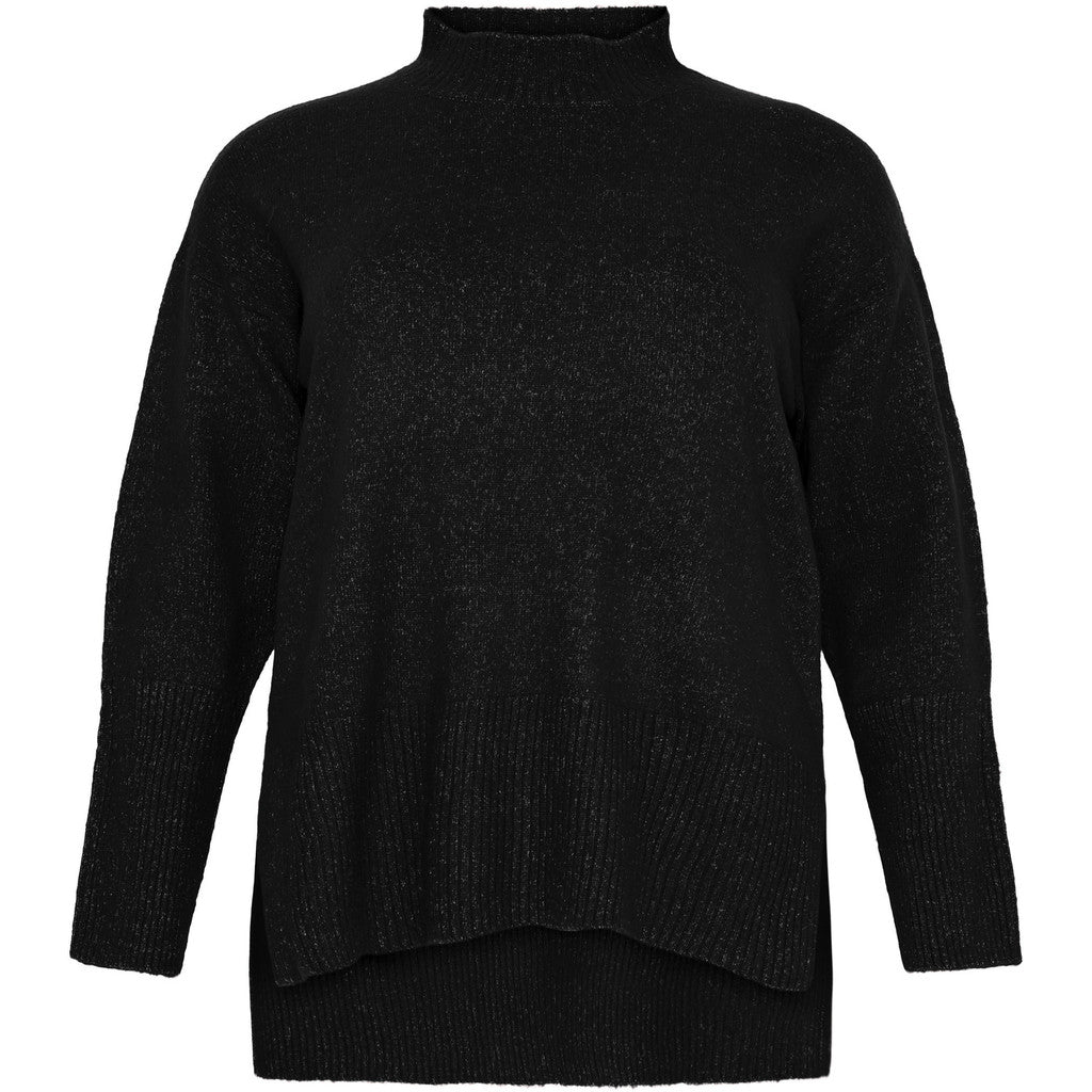 NO. 1 BY OX striktrøje med ribkant i hals Sweaters Sort