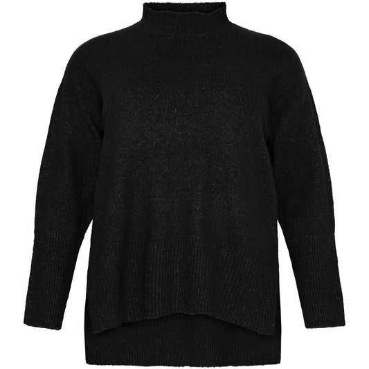 NO. 1 BY OX striktrøje med ribkant i hals Sweaters Sort
